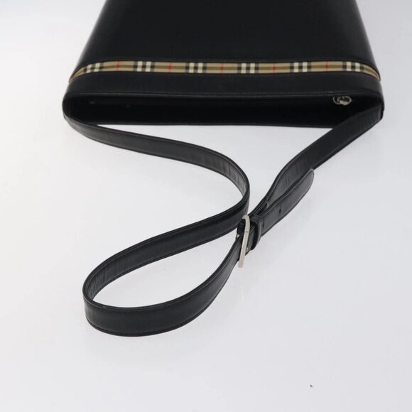 BURBERRY Shoulder Bag Leather Black Auth - Picture 6 of 16